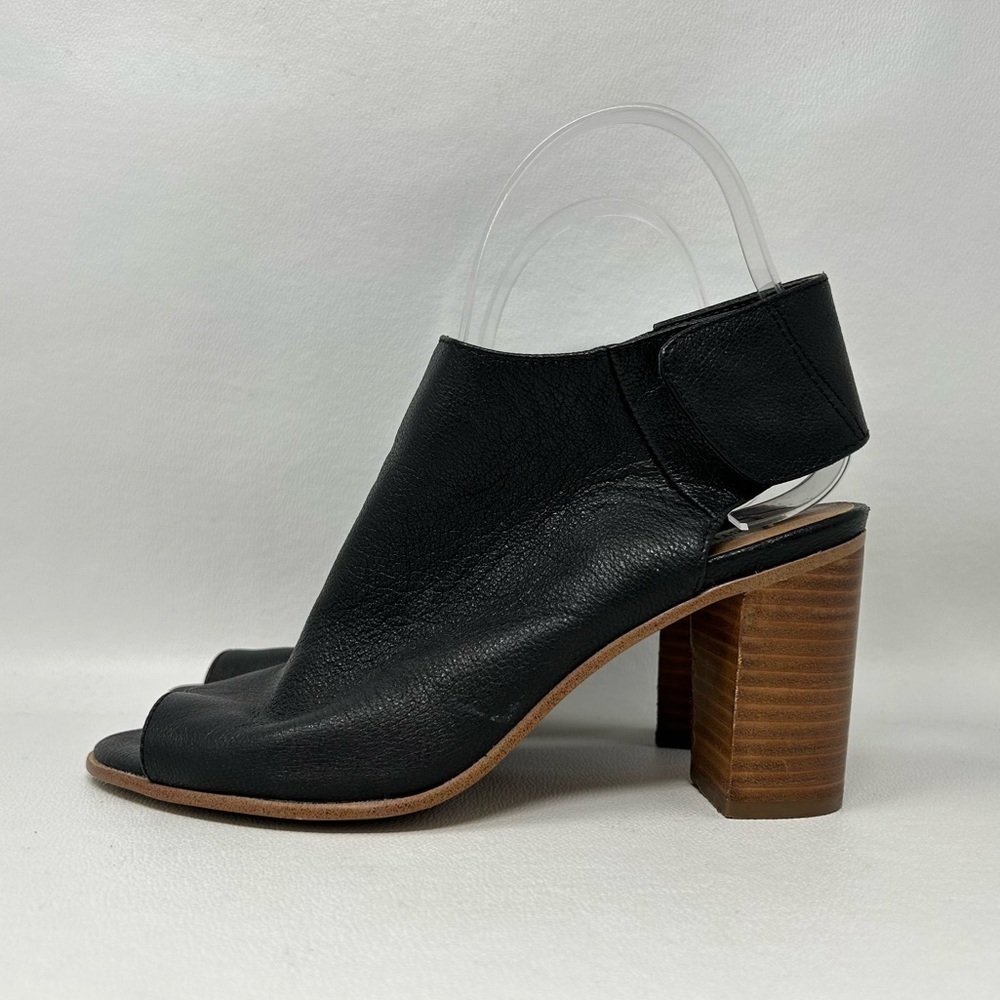 Steve Madden Women 6.5 Nonstp Sandal Booties Black Leather Block Heel Strap